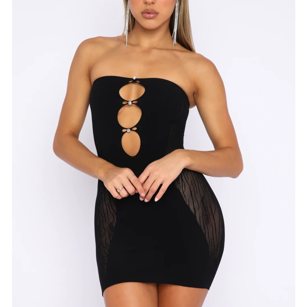 White Fox Boutique Attention Seeker Mini Black Bodycon Dress